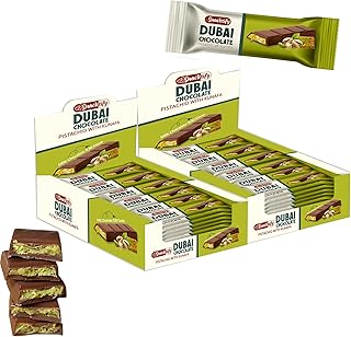 Mini Dubai Chocolate (Pack of 48) - Kunafa Pistachio Bars, 27g Each, 2.86 lbs Total – Perfect for Gifting, Fresh Daily Production, 24 Pieces with Shredded Phyllo Dough