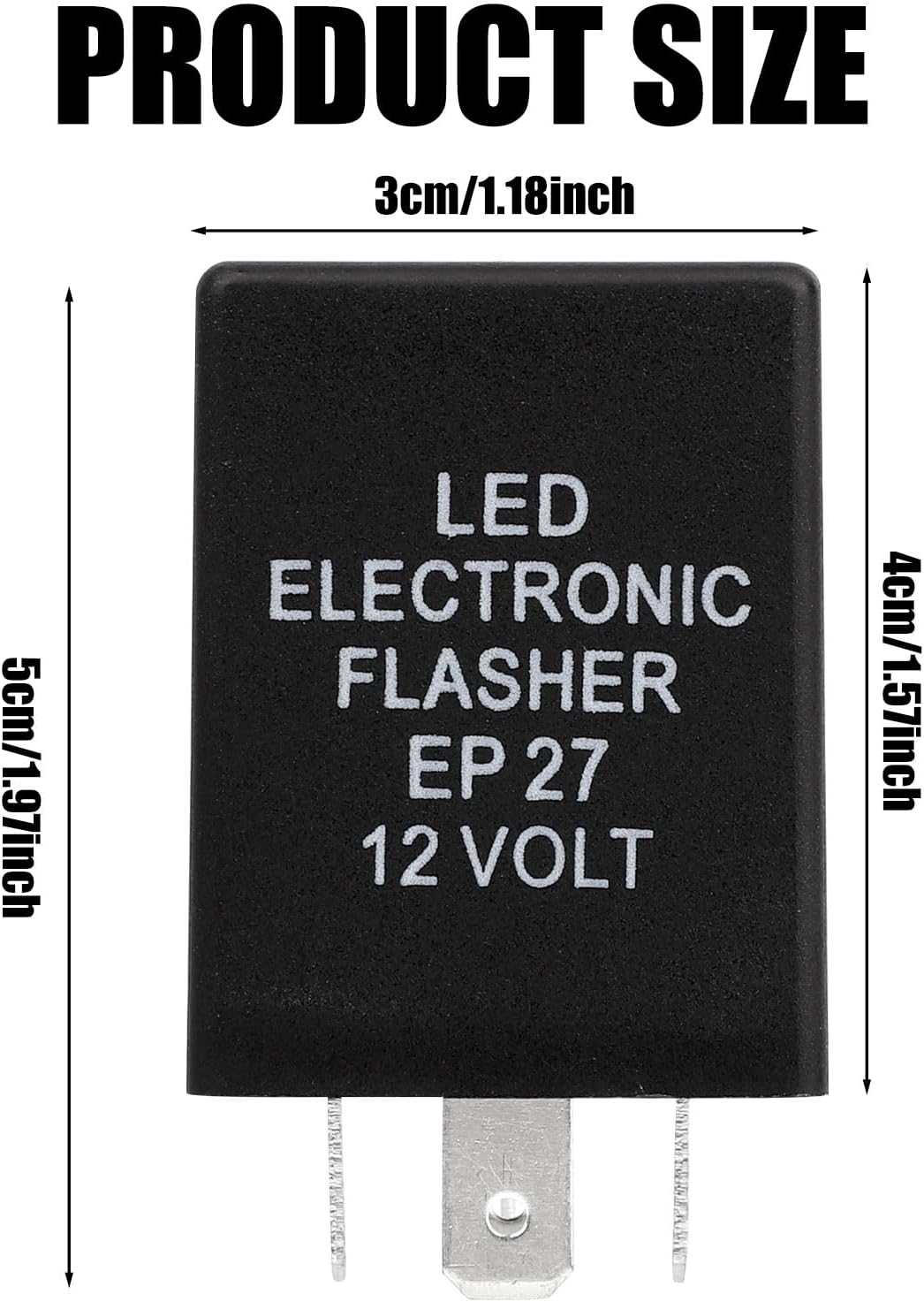 EP27 LED Flasher Relay for Turn Signal, 12V 5 Pin Car Blinker Relay for Fixing Hyper Flash & Turn Signal Flickering, Compatible with Trucks Cars SUVs