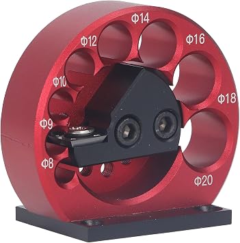 Dowel Maker Jig Kit,Metric 8mm to 20mm Round Dowel Maker Jig with Wrench,8 Holes Adjustable Dowel Cutter Plate Electric Drill Milling Cylindrical Woodworking Tool for Wood Rods