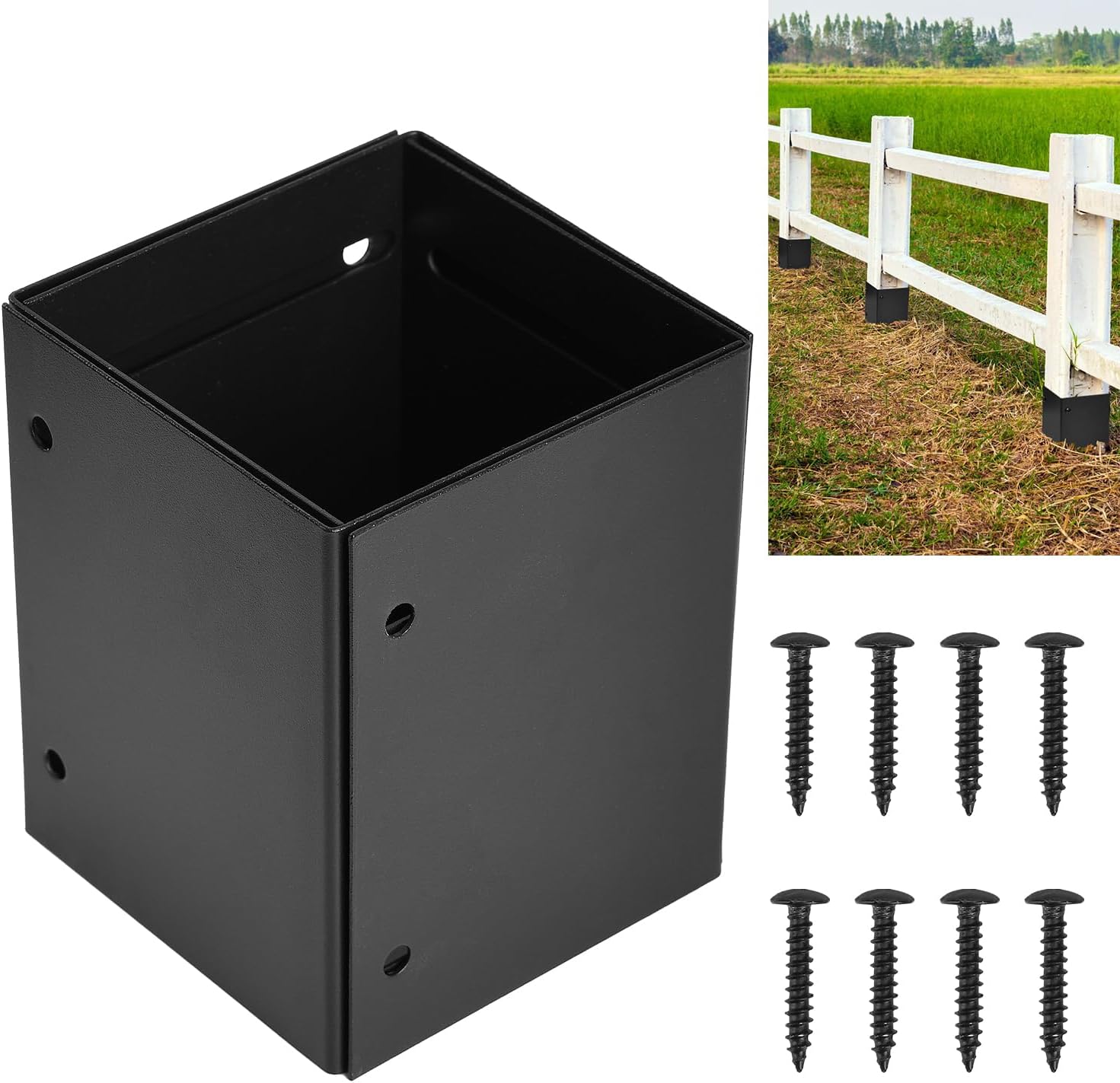 304 Stainless Steel Post Base Protectors Adjustable (Range 3.36in