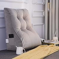 Vista 1 de SYTH Almohada de respaldo de cama, cojín de cuña triangular, almohada lumbar, respaldo tapizado de cabecero, soporte para sentarse en la cama