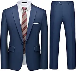 Conjunto de terno masculino de 2 peças slim fit blazer com um botão e calça smoking para festas, casamentos e negócios
