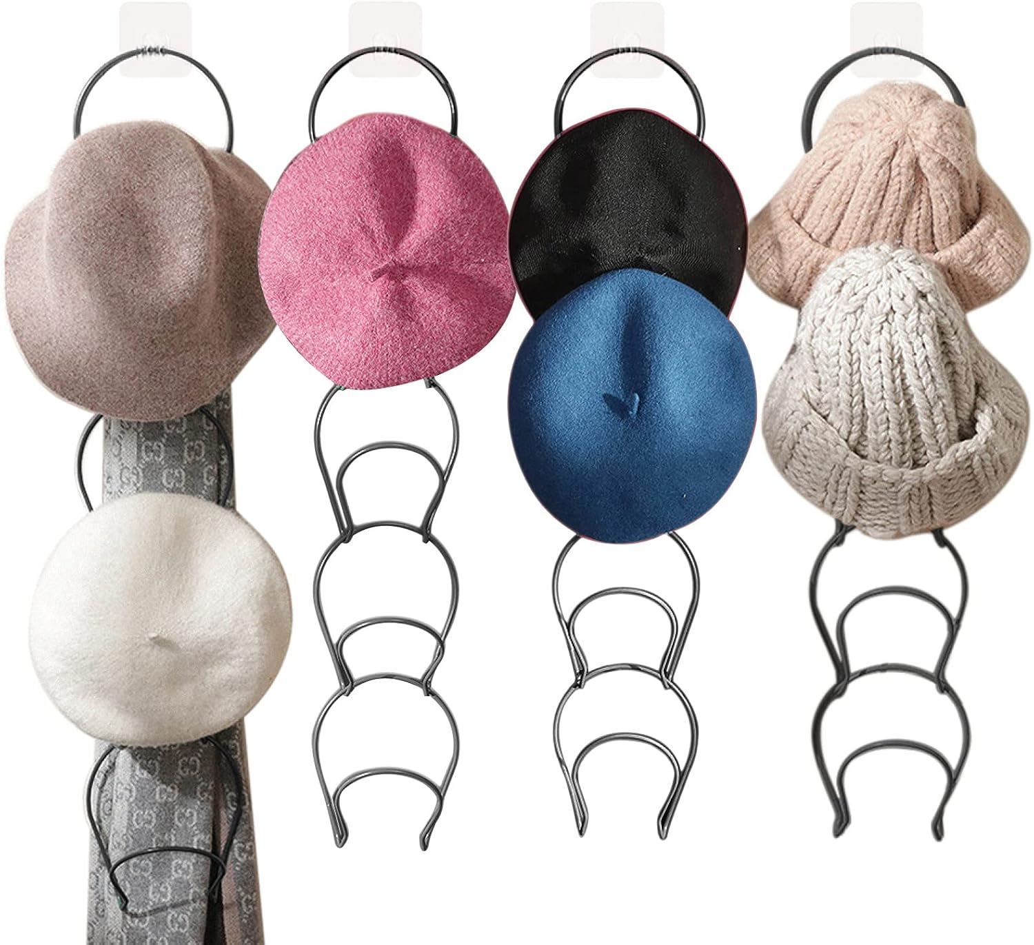 XINFULL 20 Rings Cap Rack Hanging Hat Organizer Baseball