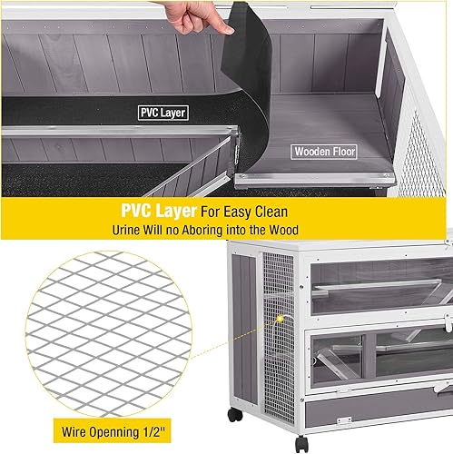 Miniatura 5 de Aivituvin Jaula para hámster con marco de metal a prueba de masticación para ratas, jaula para animales pequeños, jaula de criaturas de nación móvil