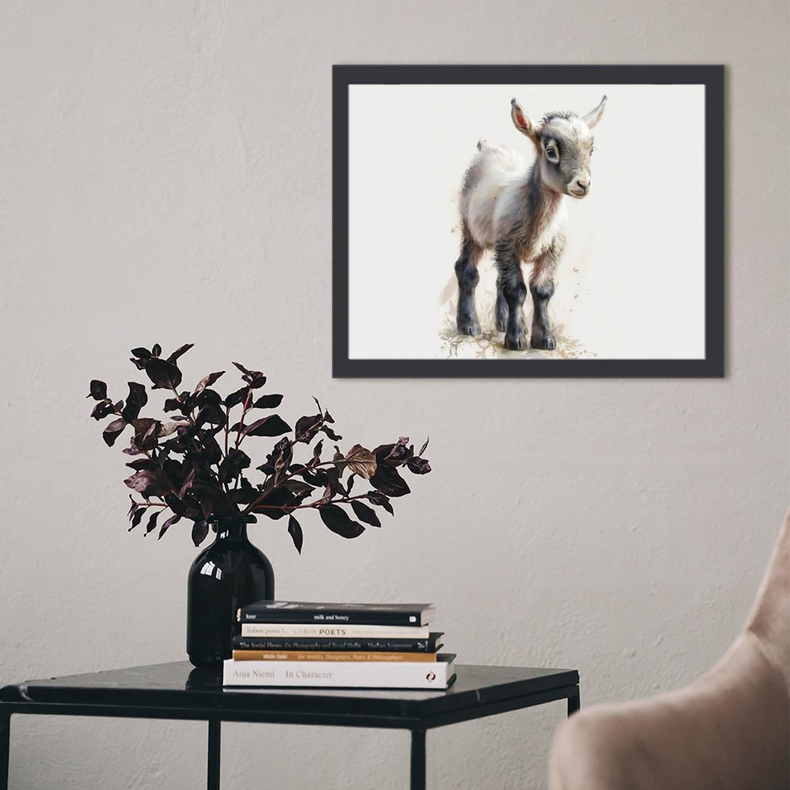 Amazon.co.jp: ヤギの水彩画 絵画 絵 子供のような動物の