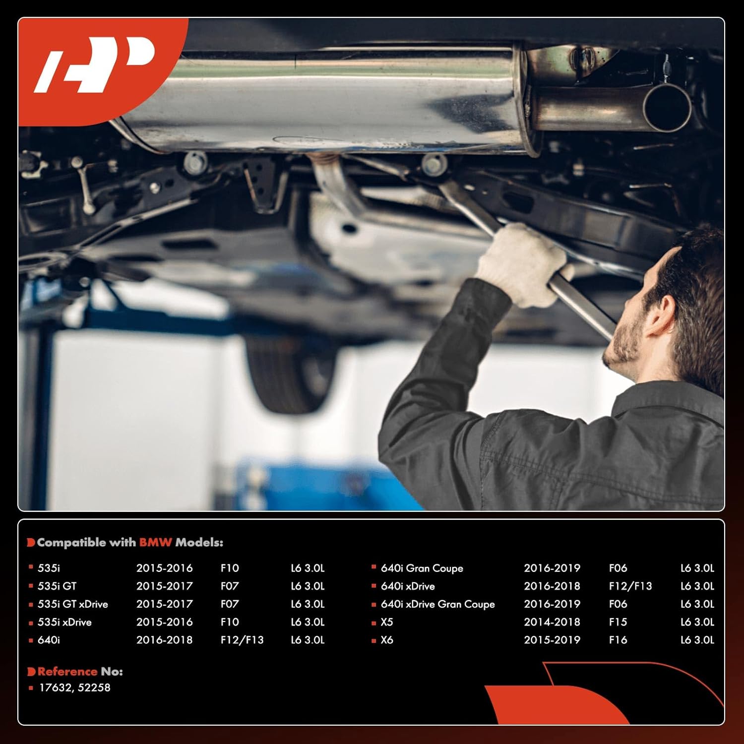 A-Premium Front Catalytic Converter Kit Direct-Fit Compatible with BMW X5 2014-2018, 535i GT 2015-2017, 535i 2015-2016, 535i xDrive, X6, 640i Gran Coupe, 640i, 640i xDrive, 3.0L, E.P.A. Compliant