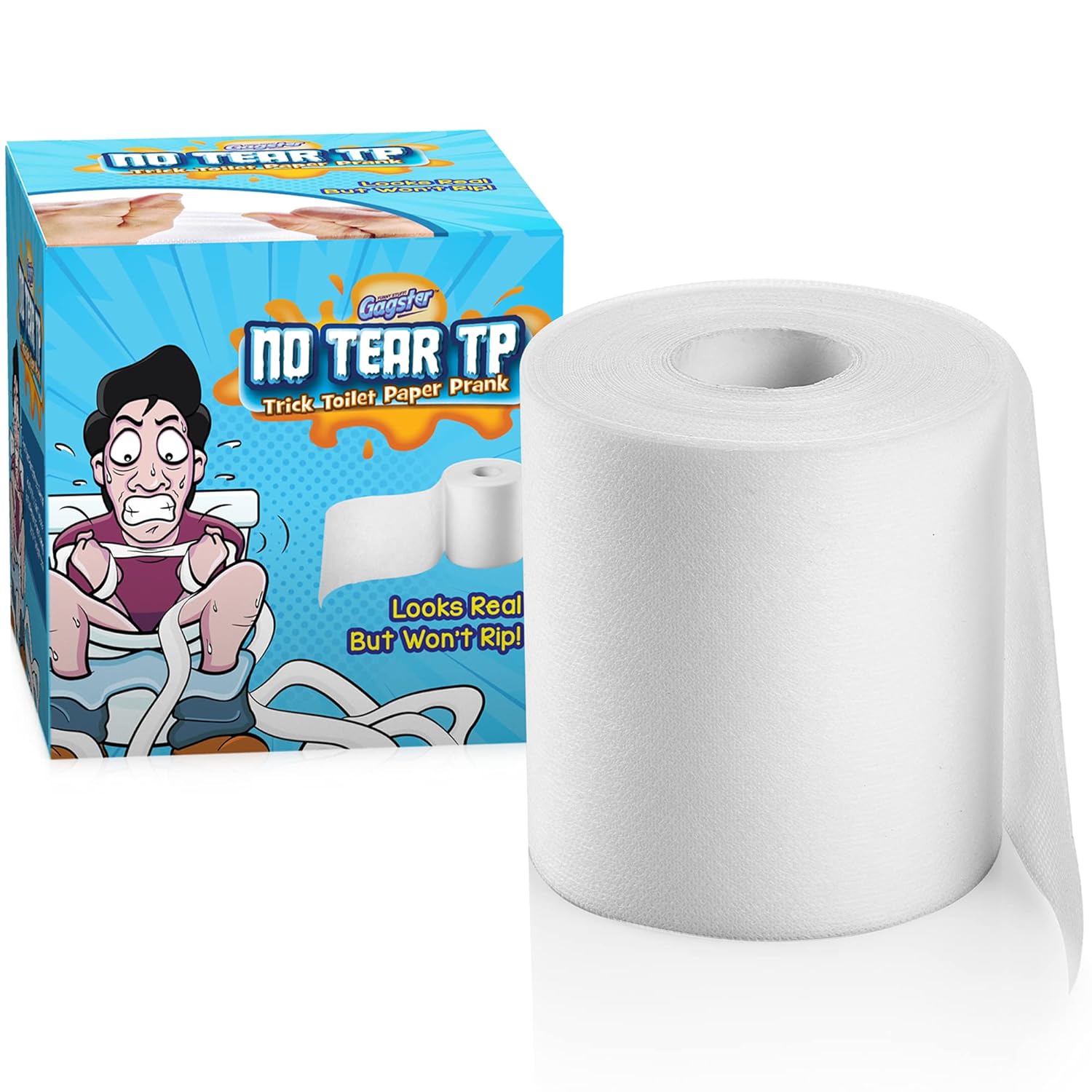 Gagster No Tear Toilet Paper Fake Roll No Rip Trick TP Joke