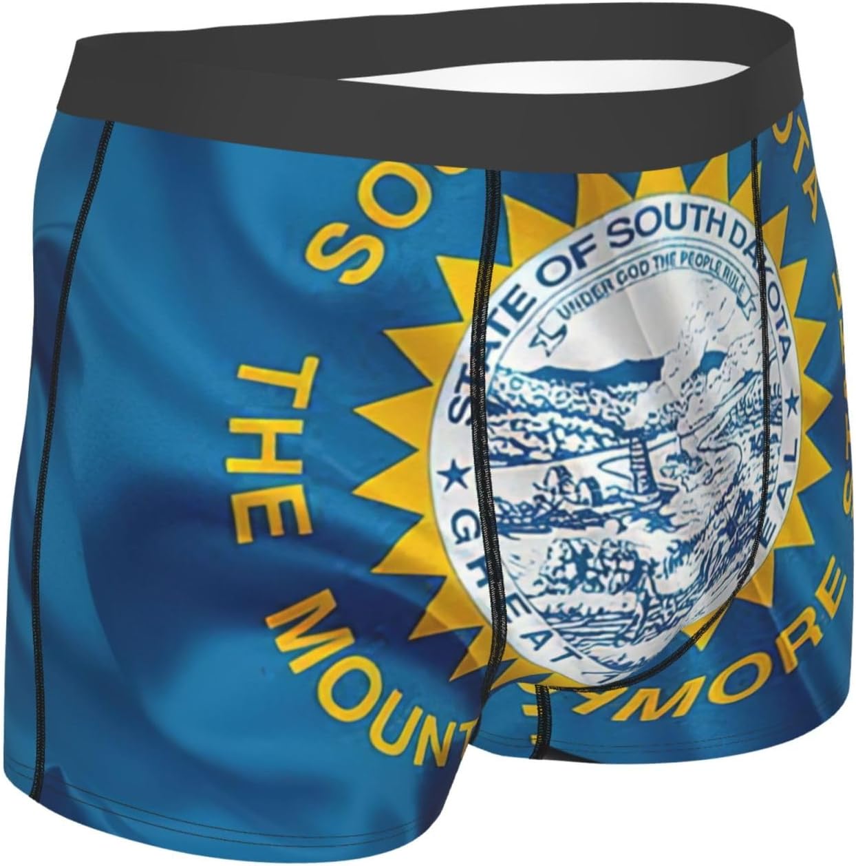 South Dakota Flag Map Print Boxers For Men–full Print Mens Underwear Boxer Briefs,Comfortable Boxers For Men