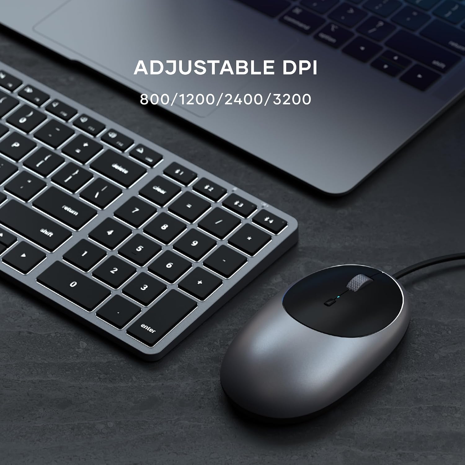 Satechi Slim W3 Wired Keyboard & Aluminum C1 Wired Mouse Bundle, USB C Connection, Backlit Keys, Adjustable DPI, for MacBook Pro/Air, iPad Pro/Air, iMac, Latops, Desktops, and Tablets