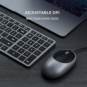Satechi Aluminum C1 Wired USB-C Mouse, Optical Sensor, Space Gray