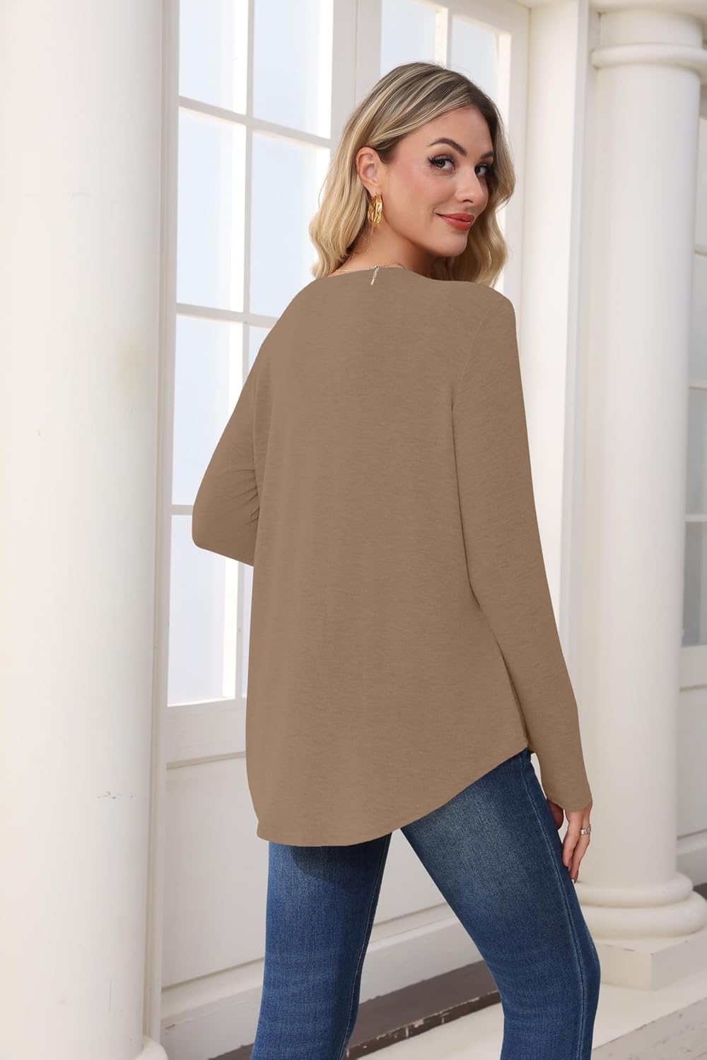 HIYIYEZI Cardigans for Women Casual Long Sleeve Open Front Cardigans with Pockets - Image 2