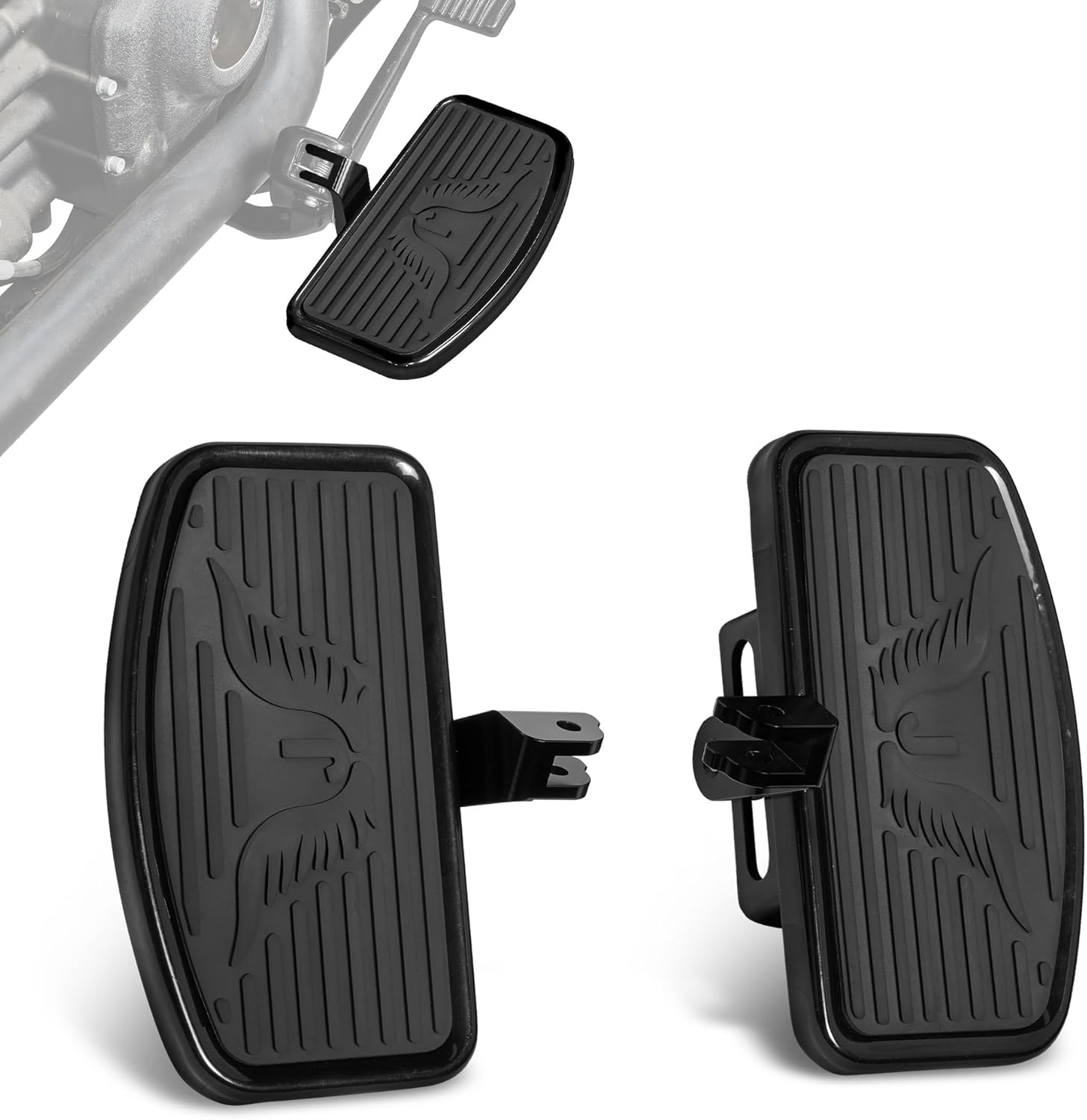 Front Driver Floorboards for Harley Softail Street Bob Low Rider Low Rider S 2018-2024, Motorcycle Wide Footpeg Footrest Pedal For Softail Slim/Lower Rider/Street Bob/Fat Bob/Heritage Classic