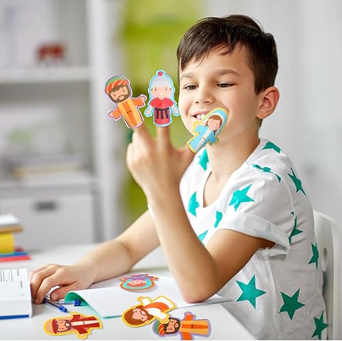 Miniatura 4 de Karenhi 24 marionetas religiosas de dedo para Pascua, cristiana, pesebre bíblica, juguetes de fieltro para fiesta de Pascua, rellenos de huevos de