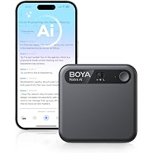 BOYA Notra AI Voice Recorder, 64GB Digital Recorder with Transcription, Noise Reduction for Meetings, Calls & Lectures, Black