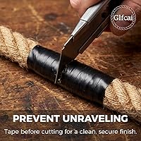 Vista 6 de Cuerda de cáñamo de 1 pulgada x 100 pies, 900 libras de fuerza de trabajo, cuerda trenzada de 4 hebras para tira y afloja, columpios de porche