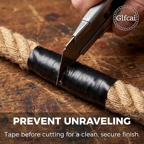 Miniatura 6 de Cuerda de cáñamo de 1 pulgada x 100 pies, 900 libras de fuerza de trabajo, cuerda trenzada de 4 hebras para tira y afloja, columpios de porche