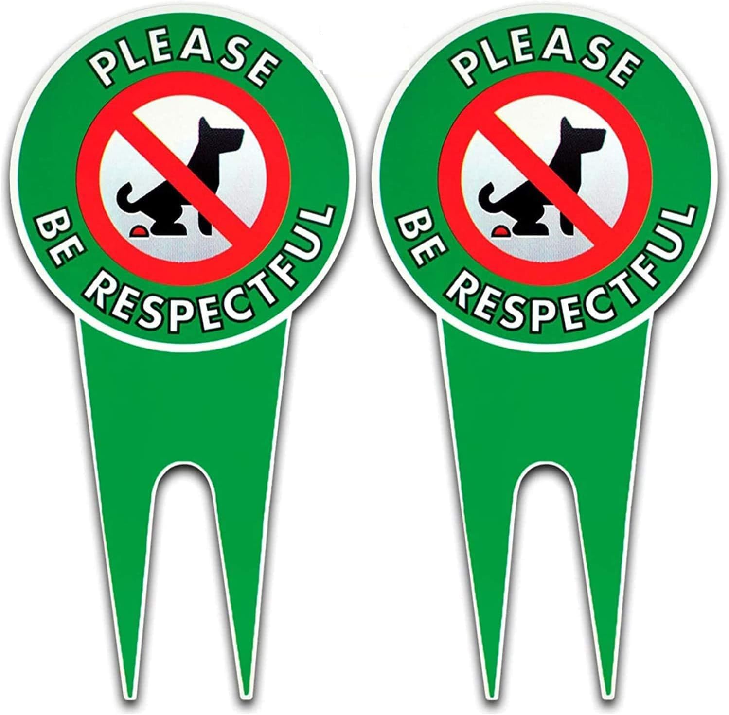 Art Wall Decor Bundle Pack No Peeing Dog Sign Stop Dogs from Peeing and Please On Your Lawn Sign Politely Reads Please Be Respectful Protect Your Property! (4 Piece No Peeing/Dog ban）