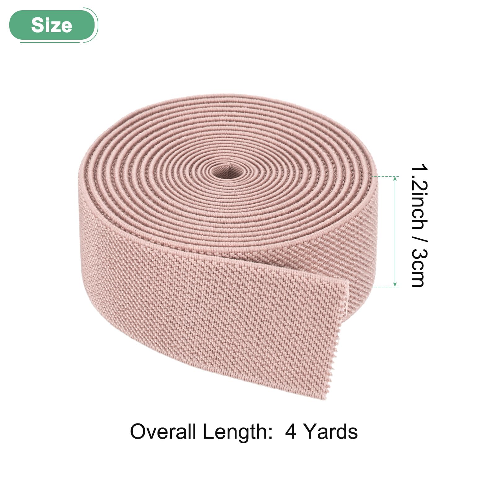 M METERXITY Elastic Bands for Sewing 1.2" 4 Yards Roll of High Elasticity Knit Elastic Spool - Image 3