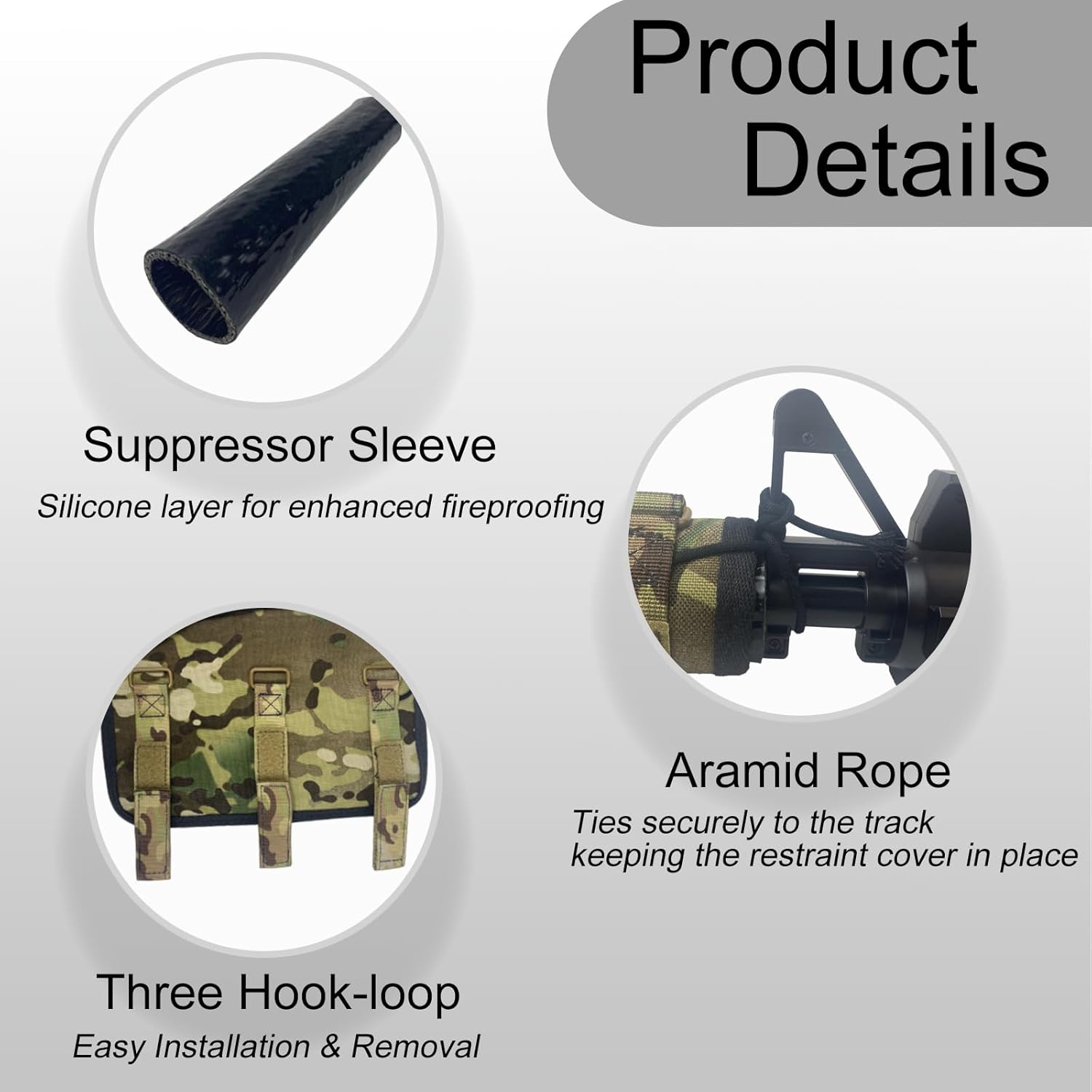 8" Heat Resistant Suppressor Cover with Microfiber Sleeve for Hunting Rifle Fireproof Suppressor Wrap(Camouflage)