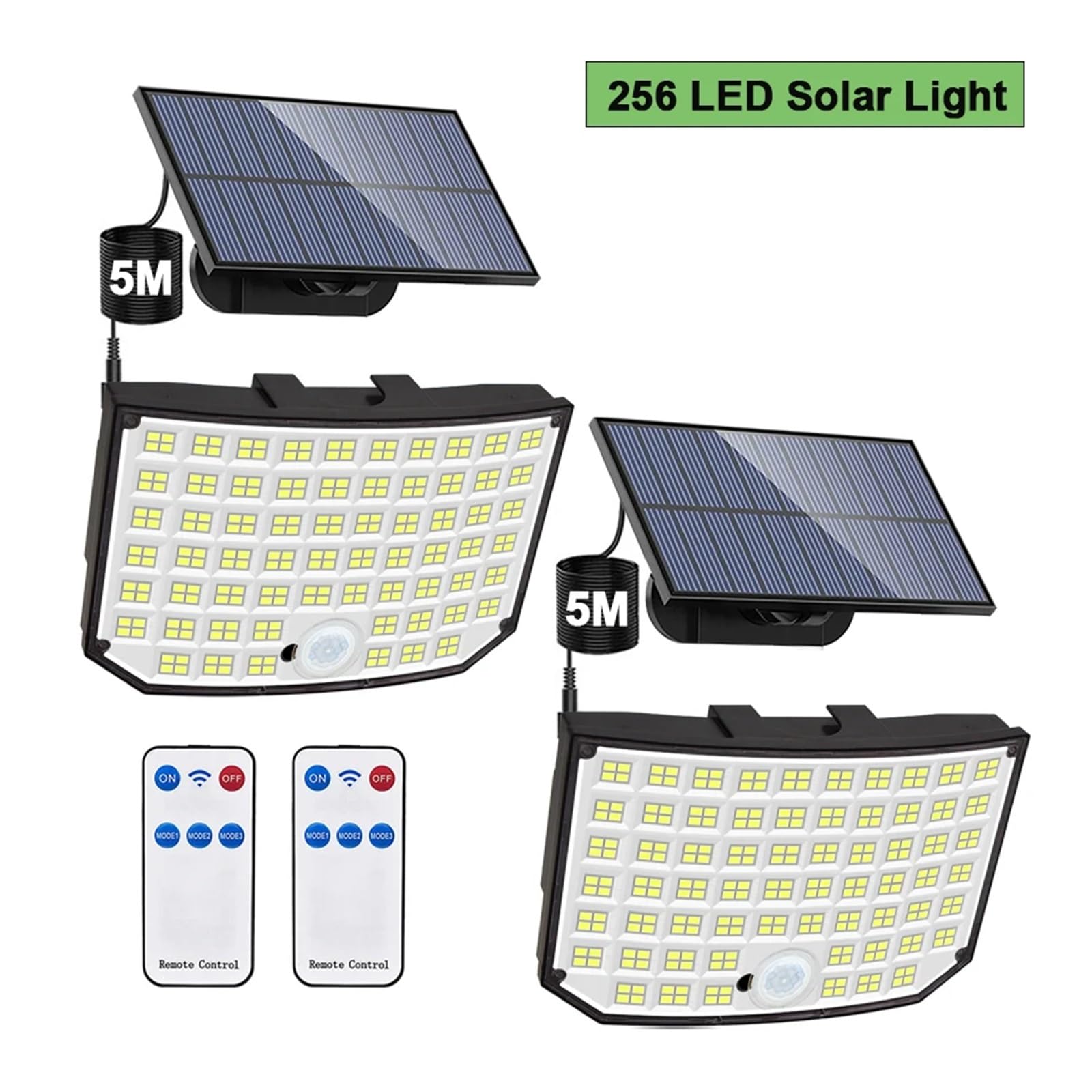 Lampy solarne zewnętrzne, 256 LED Solar Light Super Bright Flood Lights With Remote IP65 Wodoodporna lampa ścienna 3 tryby do dekoracji ogrodu