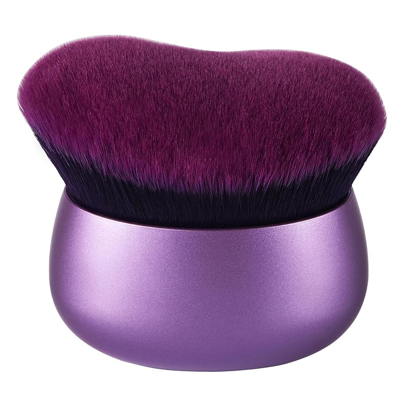 Pincel kabuki oval grande para maquiagem corporal BEAUTYFACTOR, cabeça de 75 mm, cerdas sintéticas, roxo