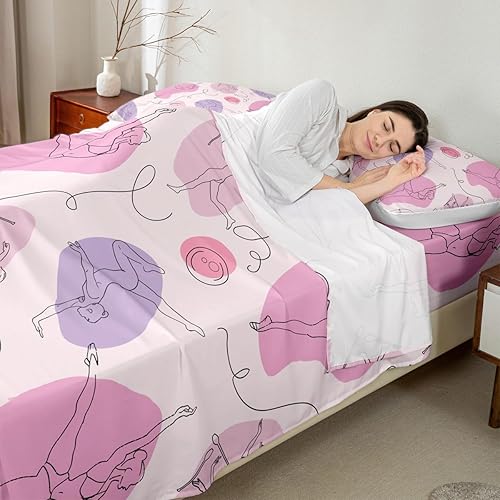 Miniatura 2 de Castle Fairy Juego de sábanas de gimnasia de tamaño matrimonial, juego de ropa de cama para amantes de la danza, 4 piezas, para niños, niñas,