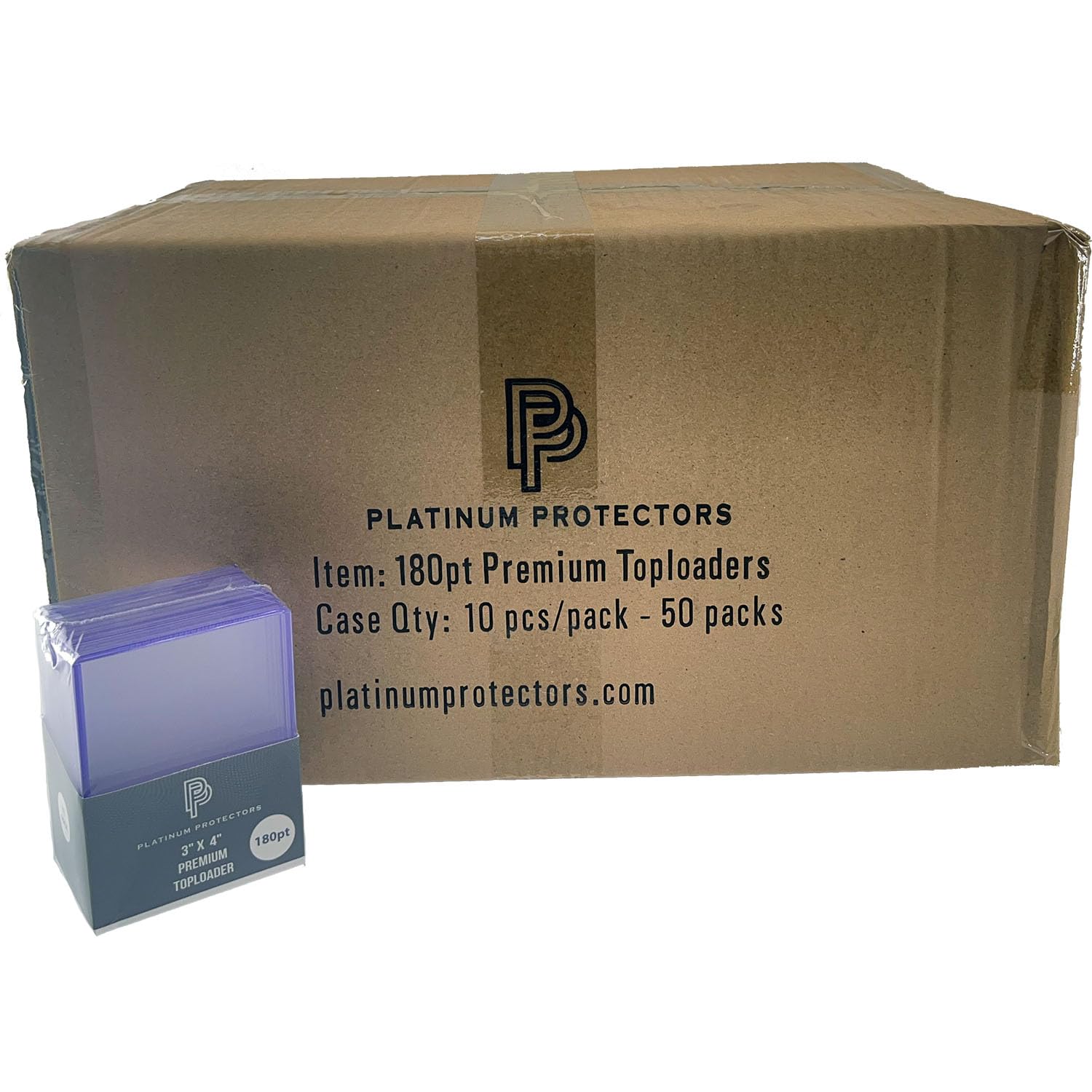 Full Case of Platinum Protectors 180pt Toploaders (500-Count) for Extra Thick Cards - Premium Trading Card Protectors - Clear Hard Plastic Top Loader Sleeves for Thick Cards