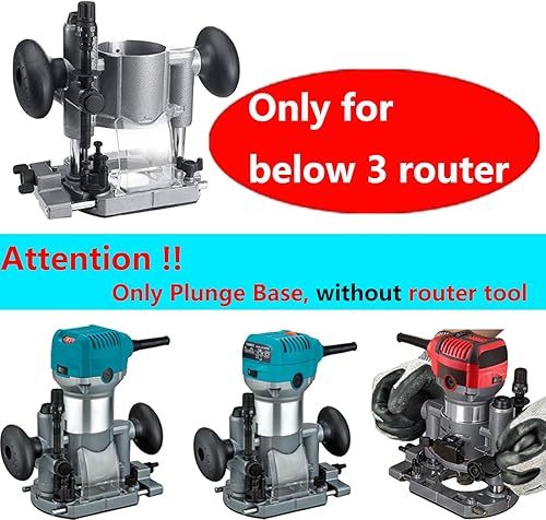 Miniatura 4 de Dobetter Base de enrutador de inmersión de repuesto para Makita 196094-2, soporte de enrutador de inmersión de aluminio compatible con router