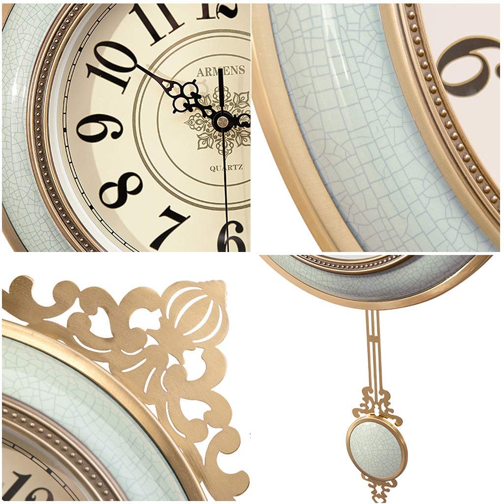 Orologio da Parete Pendulum Bell Ceramic Orologio Ceramic Non ticchettio Facile Leggibile Grande Numero da Letto Decorazione DELL'UFFICIE DEGITAZIONI OFFICI Times
