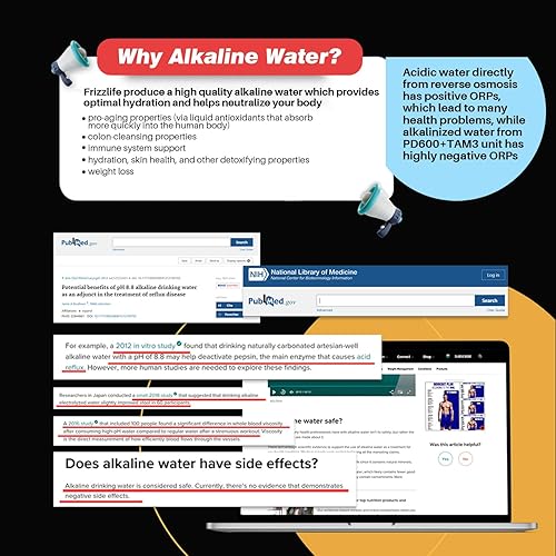 Miniatura 6 de Frizzlife Sistema de filtración de agua de ósmosis inversa RO - 600 GPD de alto flujo sin tanque reduce TDS compacto pH mineral alcalino relación de