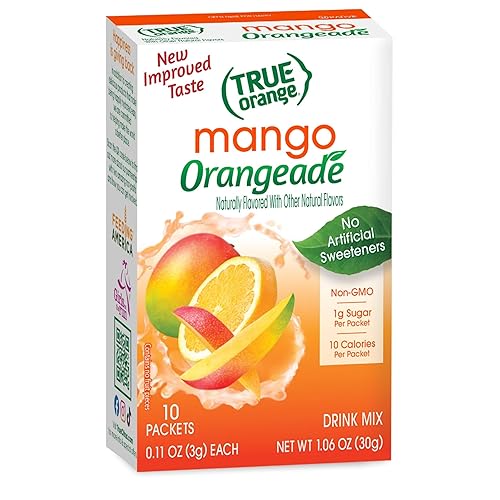 True Citrus Naranja, mango, 1.06 oz, (paquete de 10, 0.11 oz cada uno)