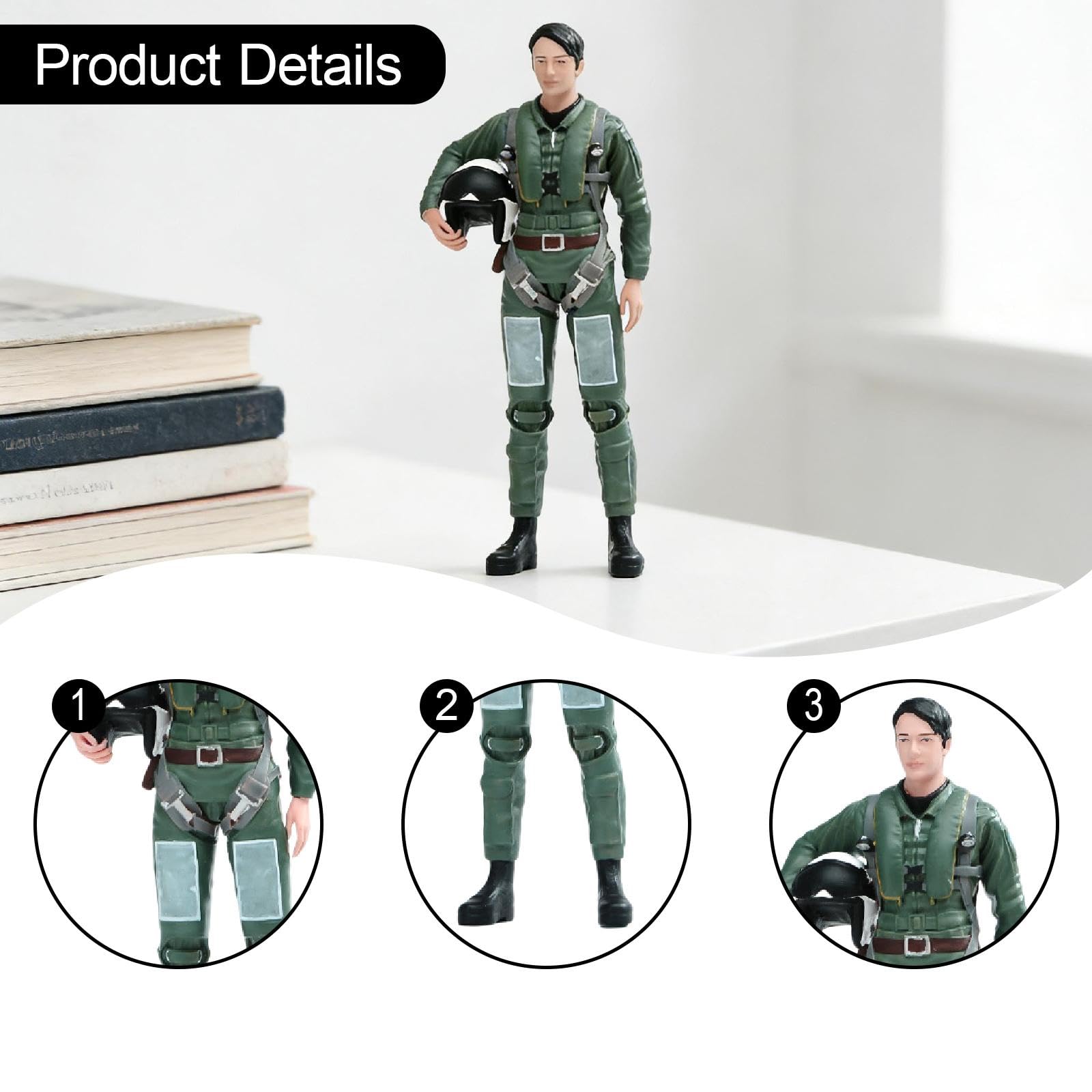 Miniaturfigur 1/24 Maßstab Officer Mini Resin Modell Diorama Sammlerfigur Authentischer Look Präzise für Sammler Regal Dekoration, Male