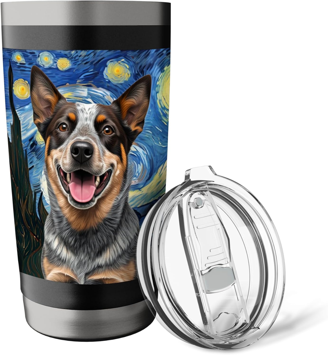Blue Heeler Tumbler Starry Night Water Bottle Travel Stainless Steel Insulated Tumbler