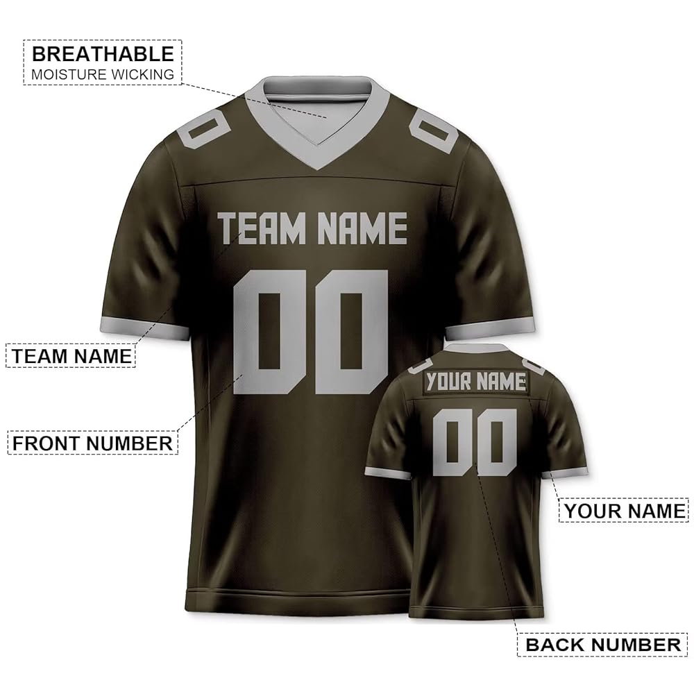 Amazon.com: Custom Olive Football Jersey Shirts, Replica