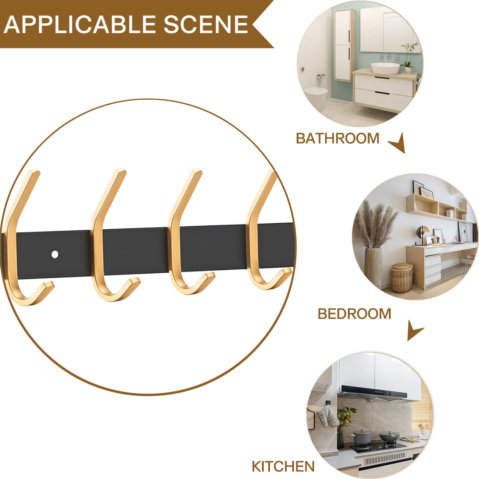 Ganci Appendiabiti 304 Resistenti Appendiabiti Da Parete JOLY FANG - 8 Ganci In Acciaio Inox Argento Attaccapanni Parete Joly Fang