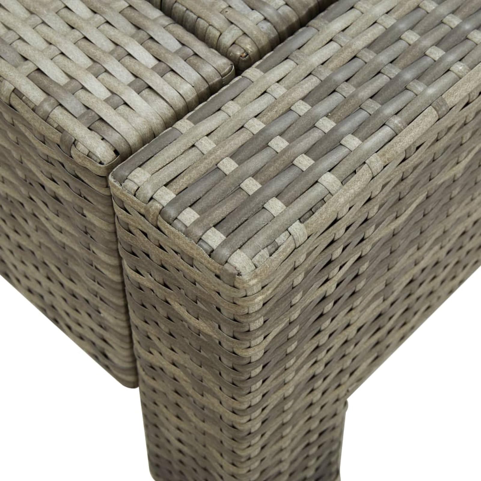 Mobili Lettino Prendisole a 2 Posti con Cuscino in Polyrattan Grigio, Divano Letto Mobili per Esterni Prendisole per Spiaggia Piscina Giardino Casa Mobili Decor per Casa