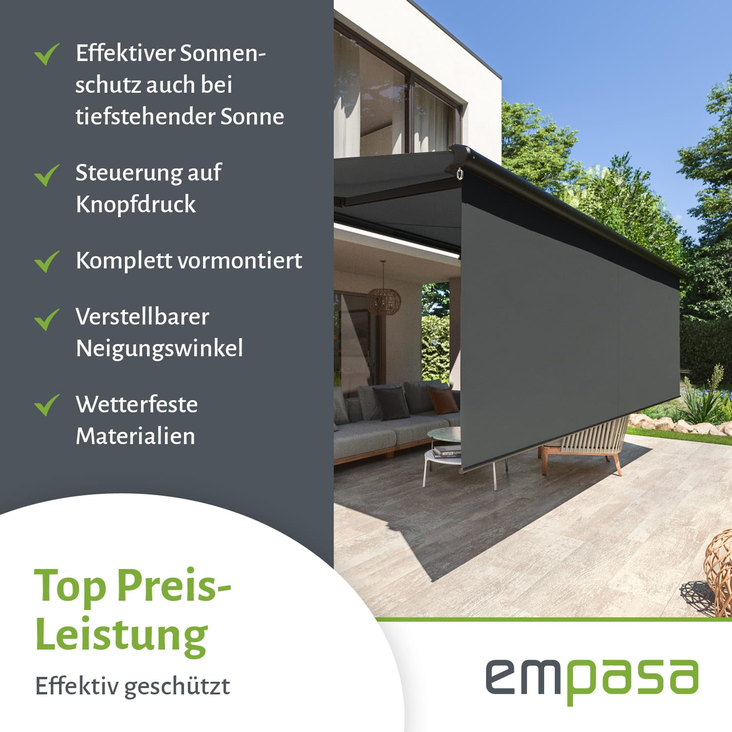 empasa Elektrische Vollkassettenmarkise 'Premium' Kassettenmarkise