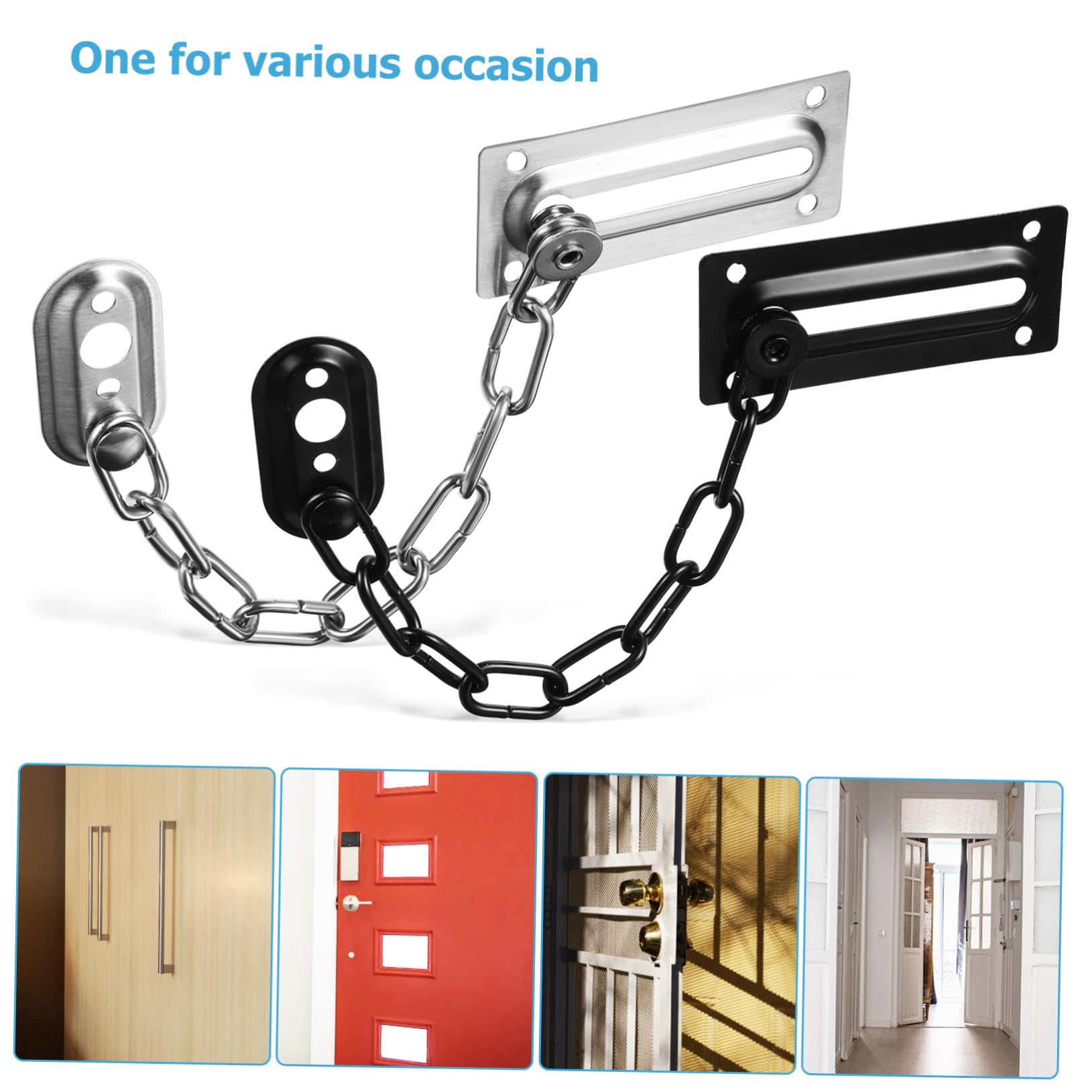 Veemoon 4pezzi Pz Catena Di Sicurezza Per Porta Acciaio Inossidabile Serratura Antintrusione Con Viti Facile Installazione Per Residenze e Uffici