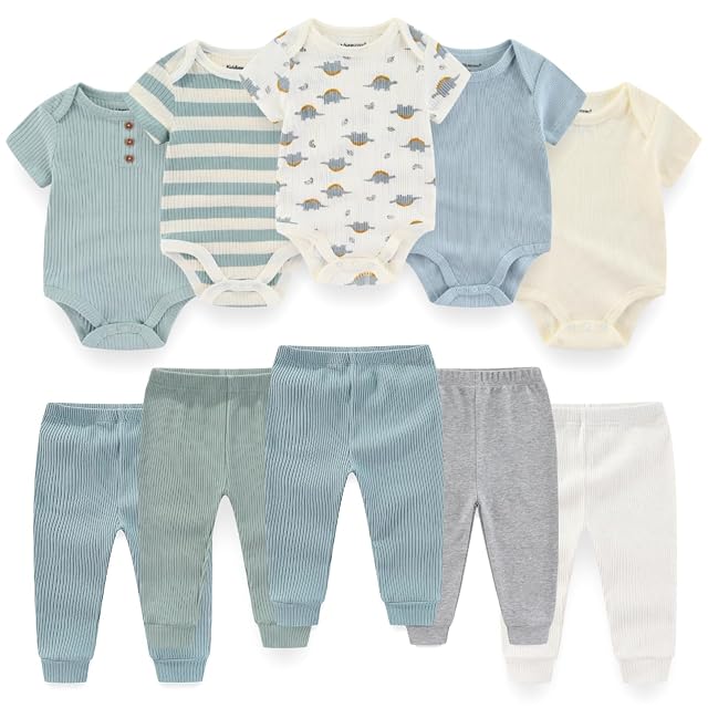 Baby Bodysuit and Pant Set 10 Pack Cotton Newborn Baby Boy Girl Clothes Outfits
