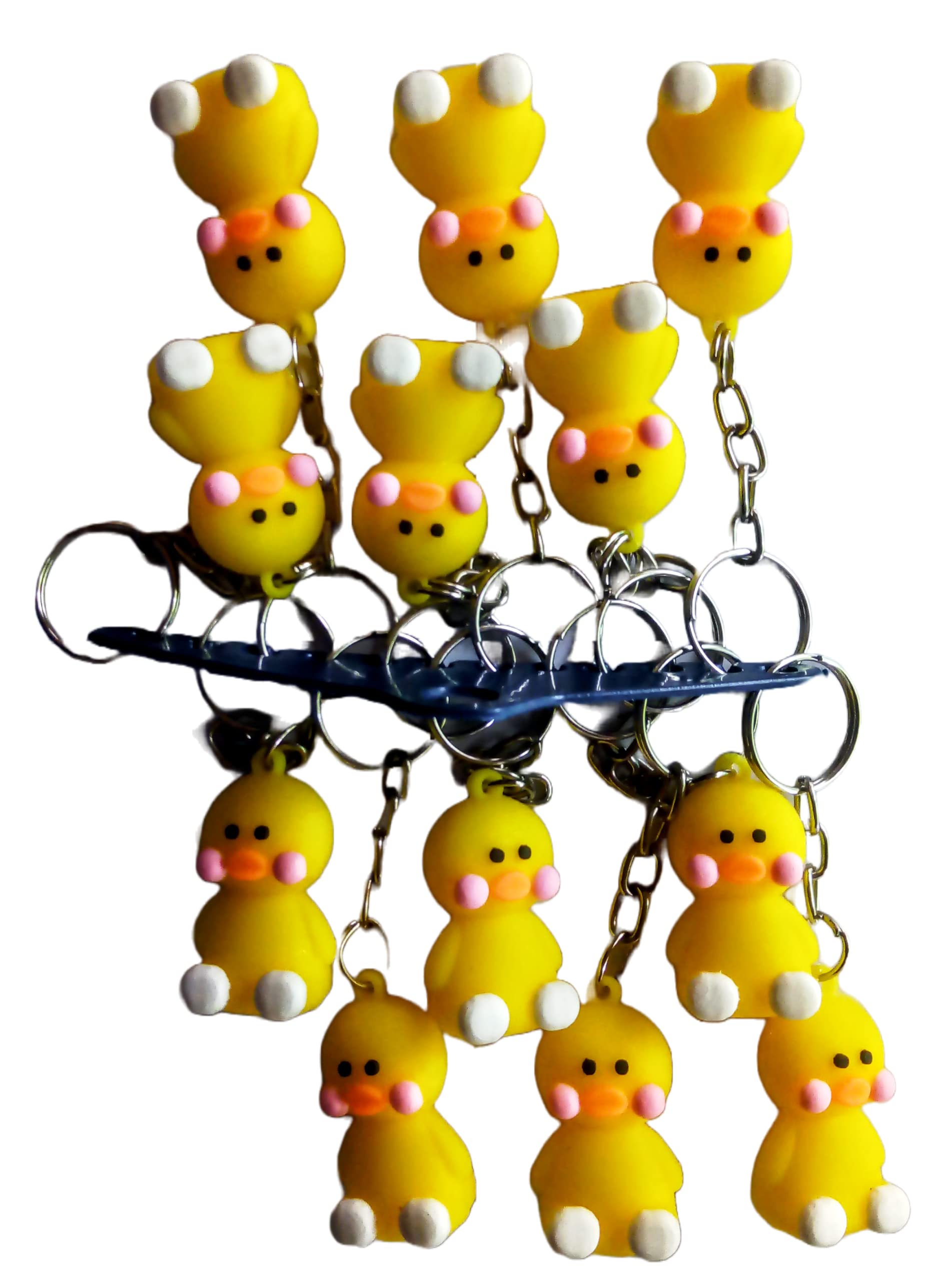 Sk Toys Set of Return Gifts Toys - Cartoon Character KeyChains 3 cm each (Pack Of 24) for Kids Children at Party (Ducklings_Yellow)-image-1