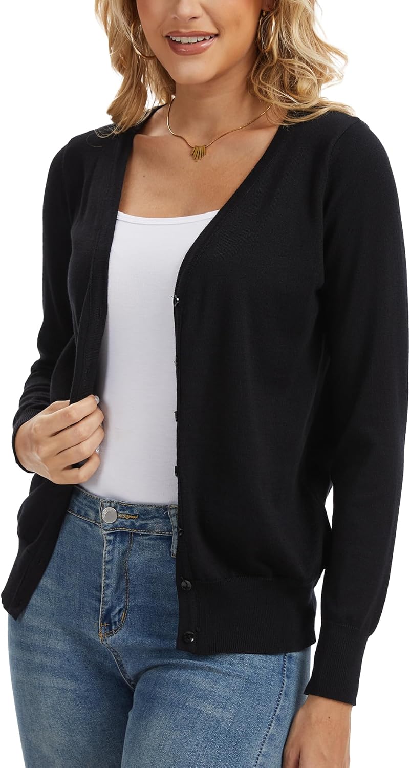 Spicy Sandia Womens Cardigan Sweaters Lightweight Button Up V Neck Dressy Casual Trendy Spring Sweater Jackets - Image 4