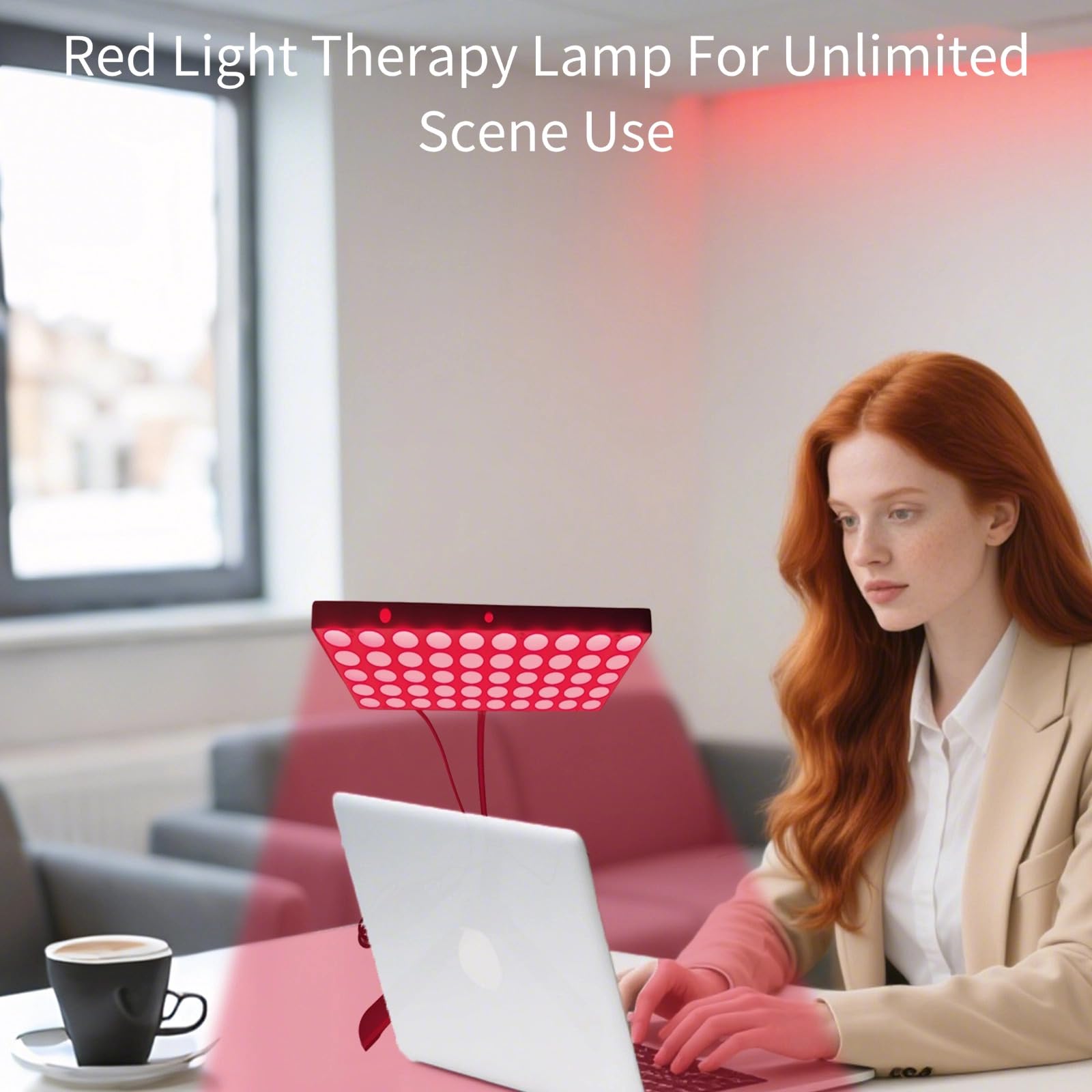 Lampe de luminothérapie infrarouge portable à pince, 100 LED 660 nm et 850 nm, 30 W, 5 niveaux de luminosité, col de cygne et angle réglables, minuterie et protection des yeux pour le visage et le