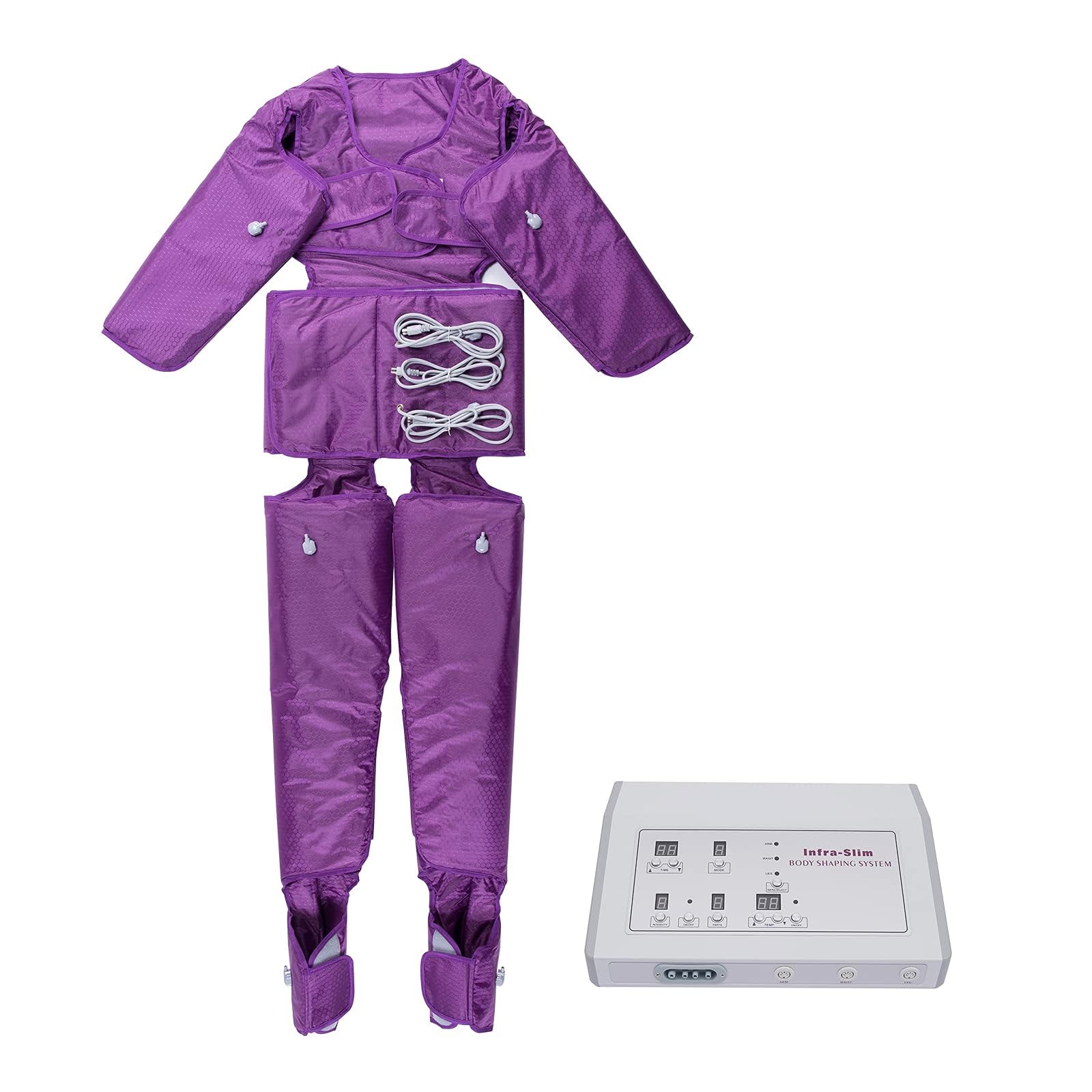Massaggiatore tutto il corpo, 600 W, 220 V, elettrico per tutto il corpo, pressoterapia, massaggio linfatico, perdita di peso per circolazione sanguigna e rilassamento muscolare (viola)