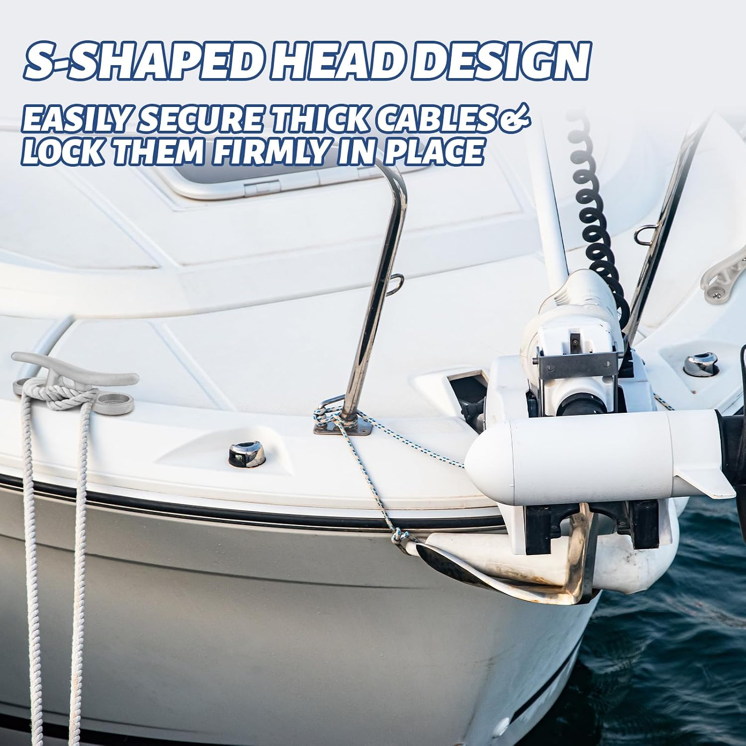 2 Pack Cast Aluminum S Dock Cleat 10 Inch Corrosion Resistant Boat Mooring Aluminum S Dock Cleat for Rope Marine Decks Kayak