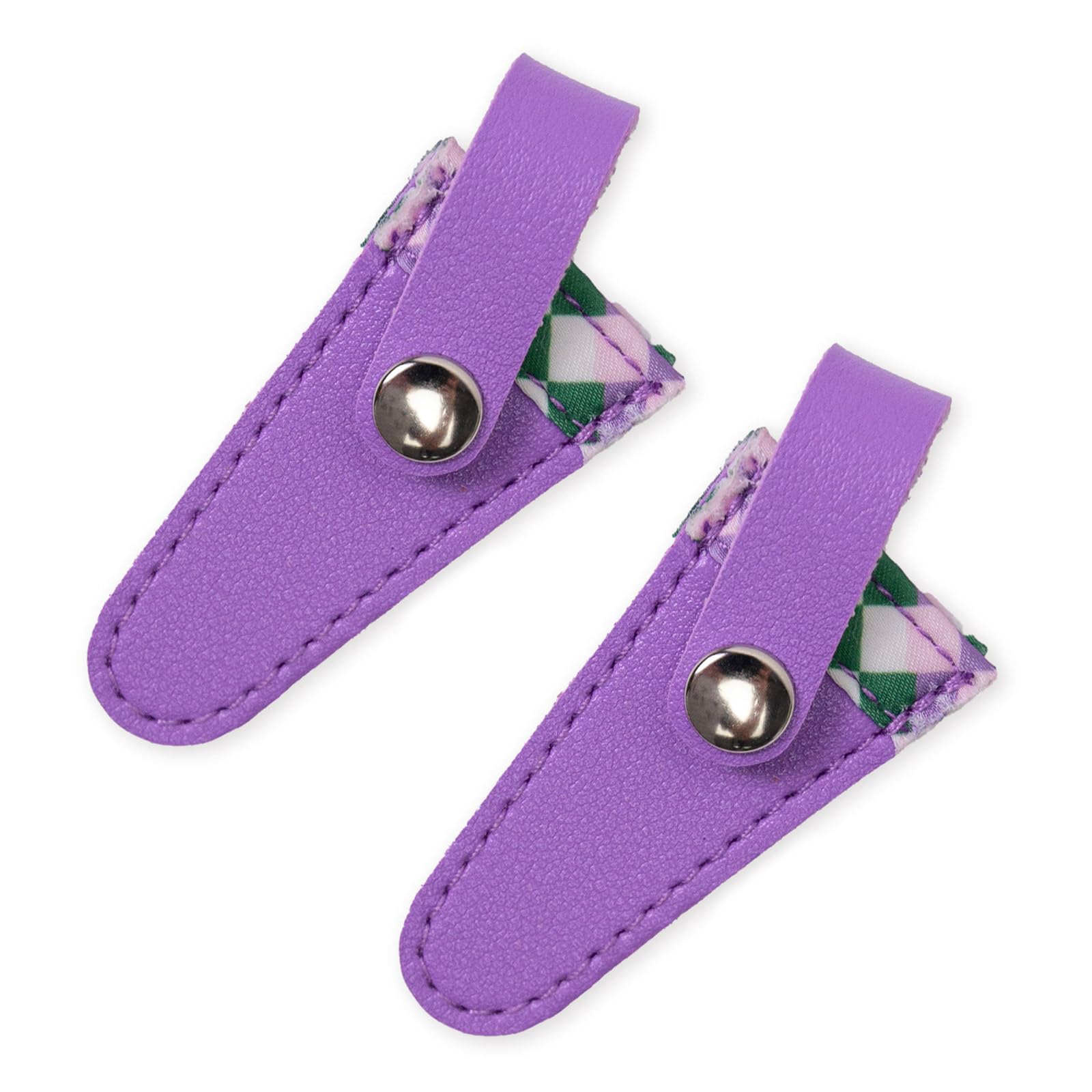 Yrohgkpn Purple 2 Pcs Embroidery Scissors Sheath Pu Scissors Covers Color Lattice Protective Covers Sewing Sheath