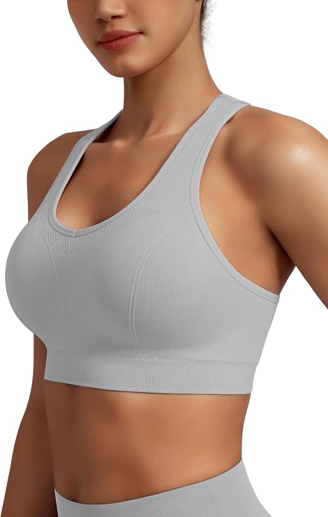 MIRITY Women Racerback Sports Bras - High Impact Workout Gym Activewear Bra Pack of 7