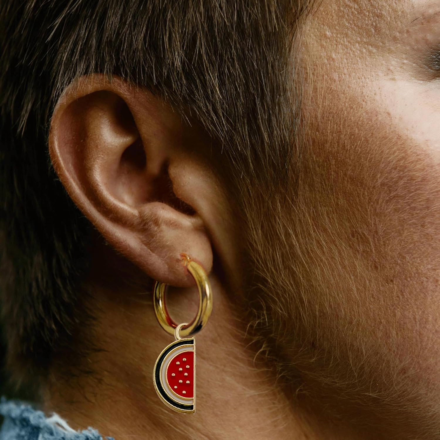 100PCS Red Cherry Alloy Charms, Cute Food Enamel Pendants, Gold Enamel Charms, Mini Fruit Dangle for Necklace Bracelet Earrings Jewelry Making DIY Crafts - Image 4