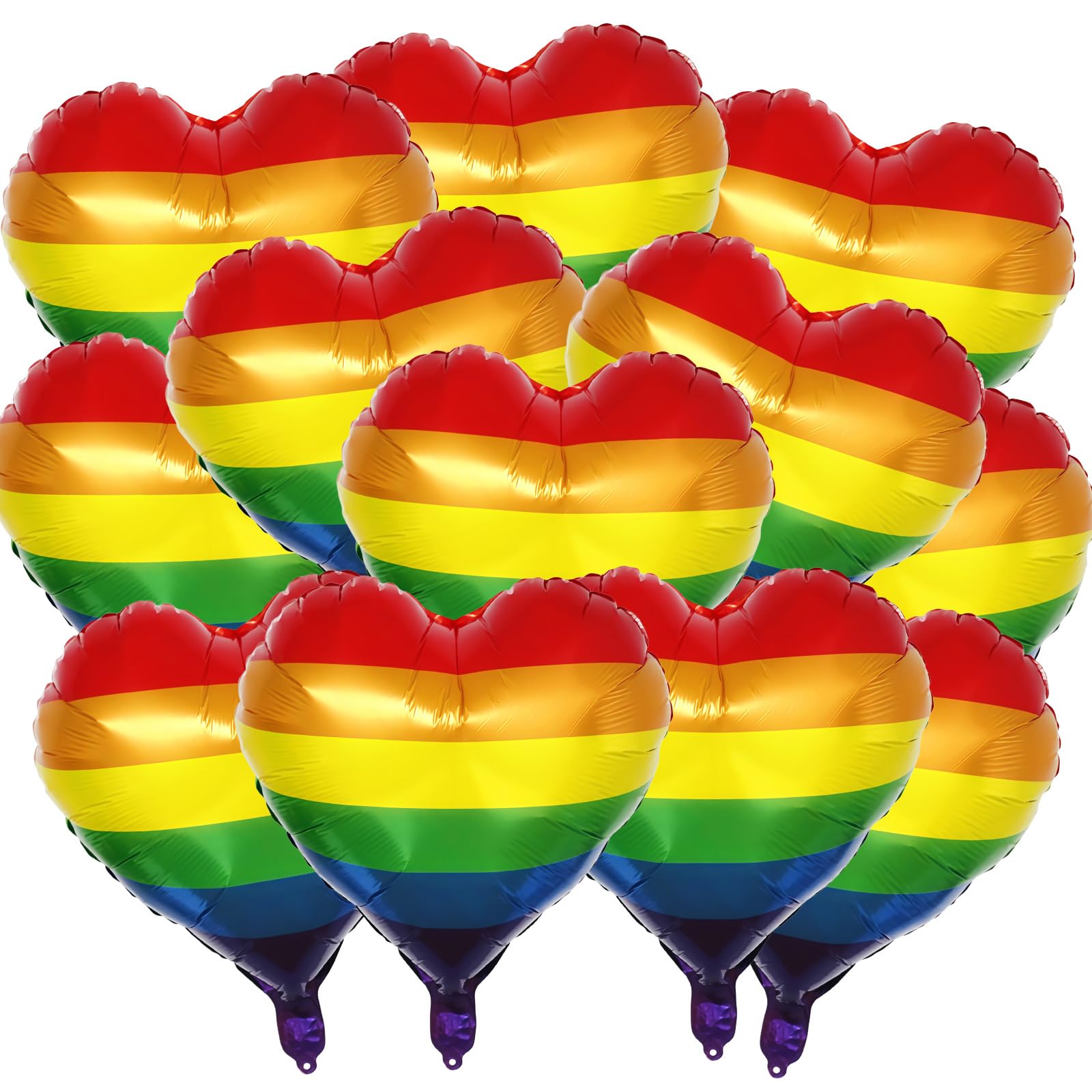 12 Pcs Rainbow Heart Shape Foil Balloons Gay Pride Month Party Decorations LGBTQ Celebration Supplies 18In Pride Parade Balloons Love Is Love Prides Day Decoration for Indoor Outdoor Pride Events — image 1