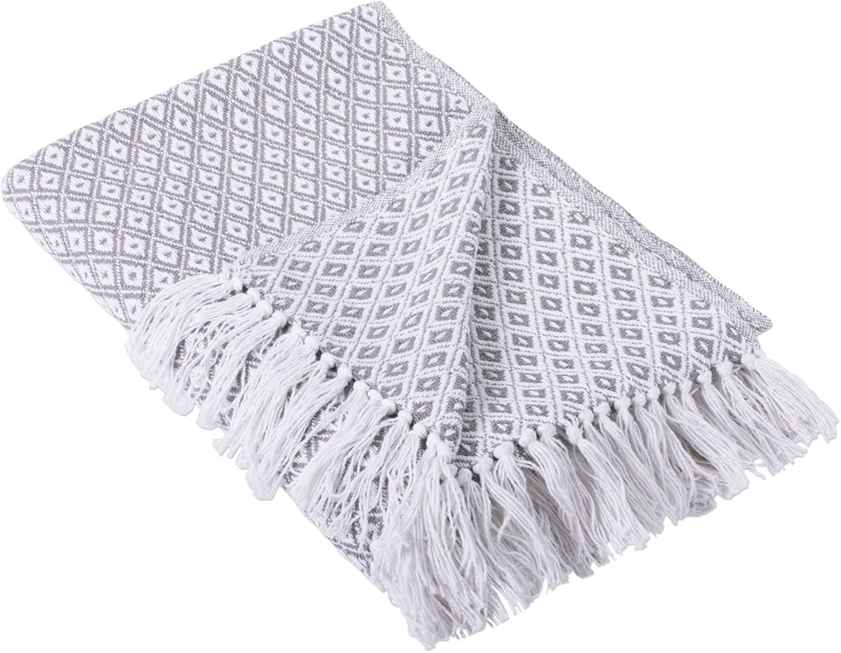Global Mini Diamond Woven Throw, 50x60, Gray