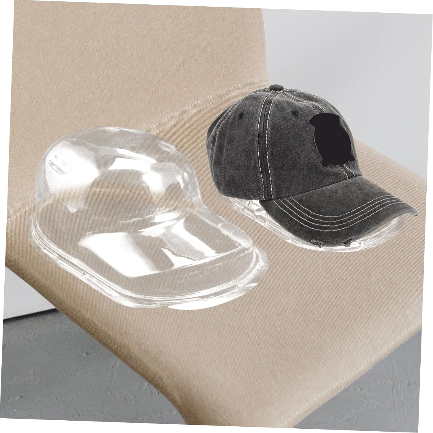 1 set Baseball Cap Storage Box Transparent Hat Display Stand with Support for Home and Store Use Protection Against Deformation for Baseball Caps